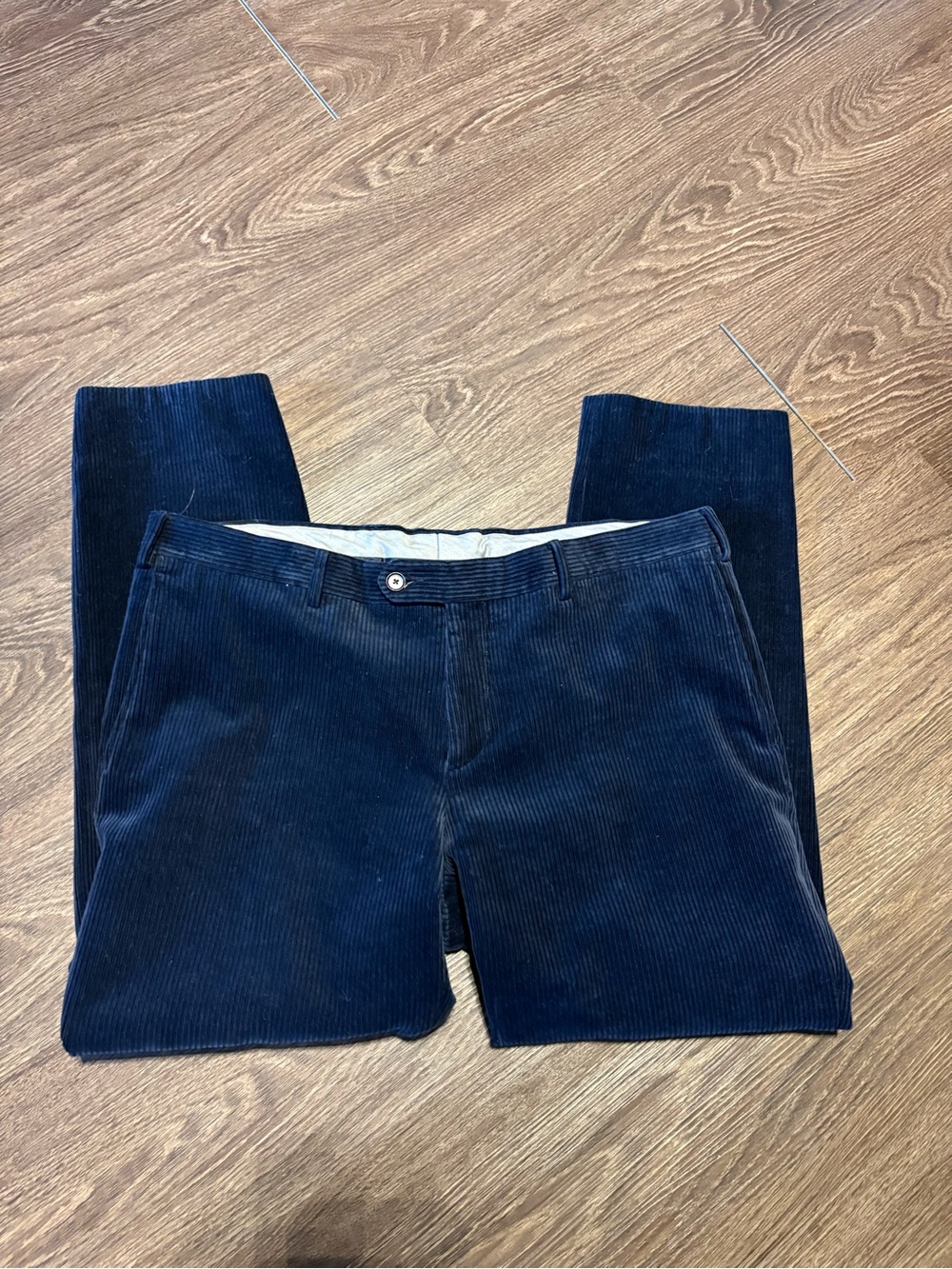 Men's Dark Blue Corduroy Pants – Classic Straight Fit